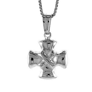 【送料無料】ジュエリー・アクセサリー シルバースターリングマルタクロスペンダントブレロックイタリアargent sterling croix de malte 3d pendentif breloque, fabrique en italie, 18