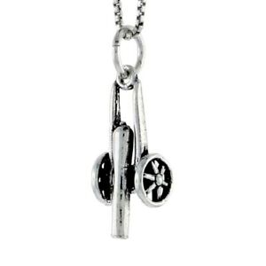 【送料無料】ジュエリー・アクセサリー シルバースターリングペンダントブレロックインチイタリアンチェーンボックスargent sterling howitzer 3d pendentif breloque, 18 italien boite chaine