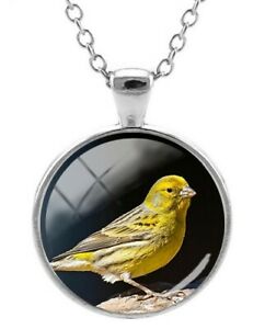 【送料無料】ジュエリー・アクセサリー イエローカナリアバードプリントペンダントネックレスcollier pendentif imprime oiseau canari jaune