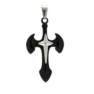 【送料無料】ジュエリー・アクセサリー スチールトーンクロスペンダントブレロックフリーボールチェーンacier inoxydable deux tons aile croix pendentif breloque, gratuit chaine balle