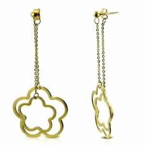 【送料無料】ジュエリー・アクセサリー イヤリングboucles doreilles pendantes a longue goutte en forme de fleur concentrique en a