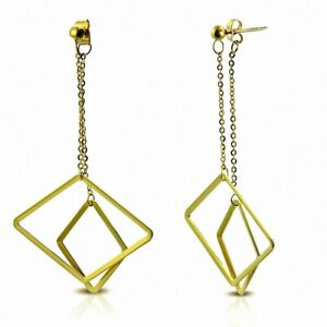【送料無料】ジュエリー・アクセサリー イヤリングイヤリングboucles doreille boucles doreilles clous longues et plates en forme de carre c