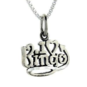 【送料無料】ジュエリー・アクセサリー シルバースターリングビンゴワードペンダントブレロックイタリアボックスargent sterling i love bingo mot pendentif breloque,18 italien boite