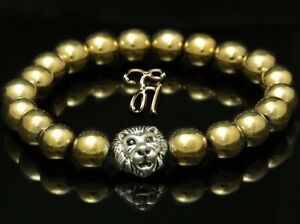 【送料無料】ジュエリー・アクセサリー ヘマチシルバーライオンヘッドパールブレスレットhematite argente tete de lion bracelet perles