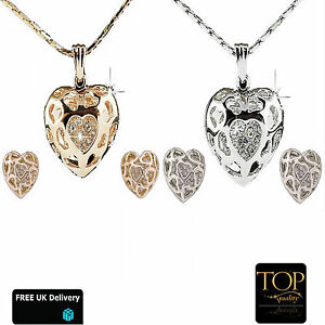 【送料無料】ジュエリー・アクセサリー ファッションハートセットネックレスイヤリングfemmes mode elements coeur ensemble collier amp; boucles doreilles mere fille gb