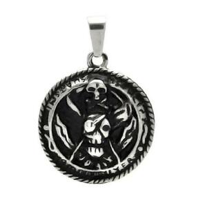 【送料無料】ジュエリー・アクセサリー メダリオンペンダントフリーボールチェーンacier inoxydable tete de mort pendentif medaillon, gratuit ball chain