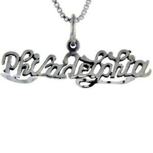【送料無料】ジュエリー・アクセサリー シルバースターリングフィラデルフィアワードペンダントブレロックイタリアボックスargent sterling philadelphia mot pendentif breloque,18 italien boite