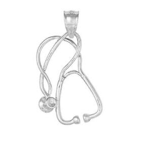 【送料無料】ジュエリー・アクセサリー シルバースターリングペンダントargent sterling medicale stethoscope 3d 3 dimensionnel pendentif