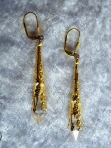 【送料無料】ジュエリー・アクセサリー ゴールデンブークルバロックエルフィックレトロboucles doreilles dore longues estampe crital baroque elfique medieval retro