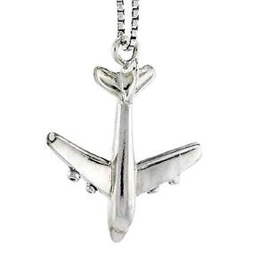【送料無料】ジュエリー・アクセサリー シルバースターリングプレーンペンダントブレロックインチイタリアボックスチェーンargent sterling avion 3d pendentif breloque, 18 italien boite chaine