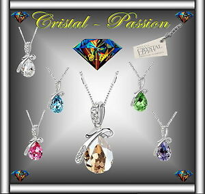 【送料無料】ジュエリー・アクセサリー ペンダントネックレススワロフスキーメッキウォータードロップcollier femme pendentif swarovski elements goutte deau plaque argent