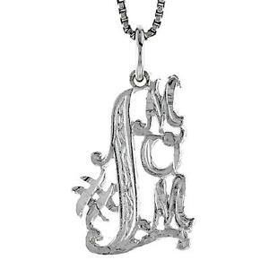 【送料無料】ジュエリー・アクセサリー シルバースターリングママワードペンダントブレロックインチイタリアンチェーンボックスargent sterling 1 maman mot pendentif breloque, 18 italien boite chaine