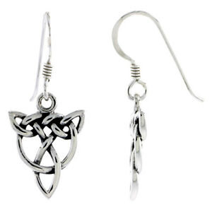 【送料無料】ジュエリー・アクセサリー シルバースターリングトリケトラケルトサークルハンギングインターレースargent sterling triquetra entrelace avec cercle celtique pendantes oreilles