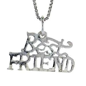 【送料無料】ジュエリー・アクセサリー シルバースターリングペンダントブレロックイタリアチェーンargent sterling meilleur ami mot pendentif breloque,18 italien chaine