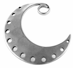 【送料無料】ジュエリー・アクセサリー ミノットジュエリームーンペンダントライトンシルバーインルックminott bijoux pendentif lune laiton, argente dans used look 35140