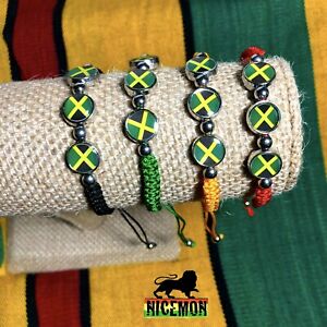 【送料無料】ジュエリー・アクセサリー ジャマイカフラッグレゲエブレスレットカフジャーウスシアンイリエjamaique drapeau reggae bracelet poignet manchette jah usian un amour irie