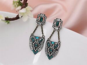 【送料無料】ジュエリー・アクセサリー イヤリングシルバークラスアートデコグリーンエメラルドエンドレトロboucles doreilles clous argente art deco filigrane vert emeraude fin retro aa1|hokushin