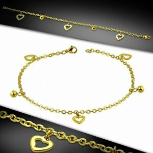 【送料無料】ジュエリー・アクセサリー ゴールドステンレススチールアンクルブレスレットハートアンクルストラップbracelet chaine bracelet de cheville en acier inoxydable dore en forme de c?ur 13,485円