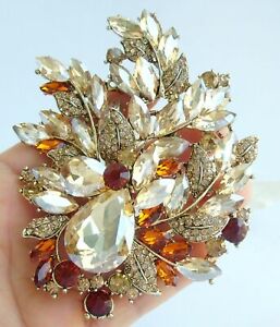 【送料無料】ジュエリー・アクセサリー ブローチピンティーイエローオーストリアクリスタル433 teardrop flower brooch pin tea yellow austrian crystal pendant 04672c4