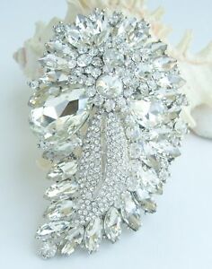 【送料無料】ジュエリー・アクセサリー ブローチピンクリアオーストリアクリスタル413 wedding teardrop flower brooch pin clear austrian crystal pendant 04050c1