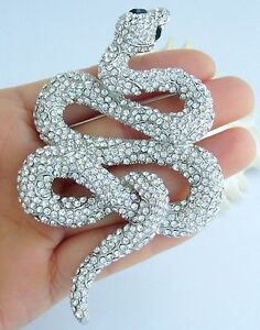 【送料無料】ジュエリー・アクセサリー ユニークヘビブローチピンクリアオーストリアクリスタルunique 394 animal snake brooch pin clear austrian crystal pendant 05847c1