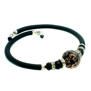 【送料無料】ジュエリー・アクセサリー ムラーノガラスブロンズブラックブレスレットシルバーヴェネツィアmurano verre bracelet noir bronze et argent fait a la main perle de venice