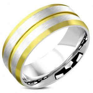 【送料無料】ジュエリー・アクセサリー ステンレストンマットフィットフラットリング9mm ?bague plat a ajustement confortable a 2 tons en acier inoxydable fini mat