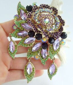 【送料無料】ジュエリー・アクセサリー チャーミングパープルラインストーンクリスタルフラワーブローチピンcharming 394 purple rhinestone crystal flower brooch pin pendant 06454c4
