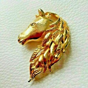 【送料無料】ジュエリー・アクセサリー シュヴァルラインストーンフランスブローチビッグピンヴィンテージヘッドgrand broche vintage tete de cheval dore yeux strass french horse big brooch pin