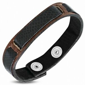 【送料無料】ジュエリー・アクセサリー リアルトーンレザーストラップbracelet pression en cuir veritable a 2 tons