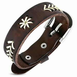 【送料無料】ジュエリー・アクセサリー レザーバックルロープレザーストラップbracelet en cuir veritable marron avec boucle en cuir et corde