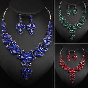 【送料無料】ジュエリー・アクセサリー ファッションクリスタルネックレスイヤリングビブファンタジージュエリーmode femme fleur cristal collier boucles doreilles bib fantaisie pendant bijou