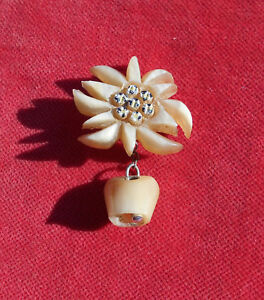 【送料無料】ジュエリー・アクセサリー ベルエーデルワイスブローチancienne broche edelweiss avec cloche