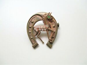 【送料無料】ジュエリー・アクセサリー ラインストーンシュヴァルブローチブローチancienne broche fer a cheval avec strass horse brooch