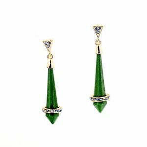 【送料無料】ジュエリー・アクセサリー イヤリングゴールデンクリュワンドグリーンドロップヴィンテージレガーboucles doreilles clous dore baguette goutte vert retro vintage leger qd1