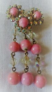 【送料無料】ジュエリー・アクセサリー クリスタルブローチbroche ancienne en laiton dore ,cristal et porcelaine