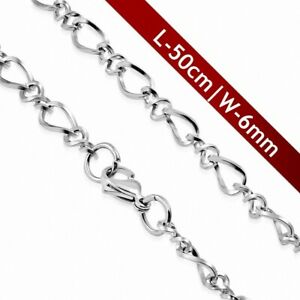 【送料無料】ジュエリー・アクセサリー ツイストオーバルチェーンイノキシースチールマスケット50cm 6mm ?chaine a maillons ovales torsades a fermoir mousqueton en acier inoxy