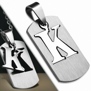 【送料無料】ジュエリー・アクセサリー アルファベットステンレスラベルペンダントカットpendentif en forme detiquette de lalphabet k en acier inoxydable a decouper en