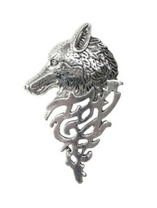 【送料無料】ジュエリー・アクセサリー パインブローチシルバースチールオオカミbroche pins acier argente tete de loup