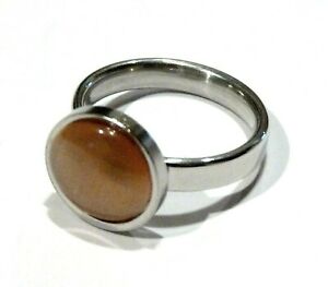 【送料無料】ジュエリー・アクセサリー ジュエルファンシーリングステンレスラウンドオレンジサイズbijou bague fantaisie acier inoxydable lucite ronde orangee taille 58