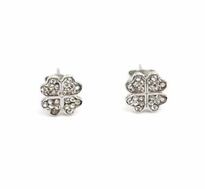 【送料無料】ジュエリー・アクセサリー イヤリングリーフストラスシルバースチールクローバーbo636e boucles doreilles trefle a 4 feuilles strass et acier argente