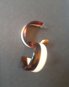 【送料無料】ジュエリー・アクセサリー ルサイトツートーンクレオールカールjolies boucles creoles bicolores en lucite, annees 80
