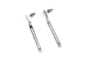 【送料無料】ジュエリー・アクセサリー イヤリングシルバースチールストラスbo1033e boucles doreilles pendantes rectangles acier argente avec strass