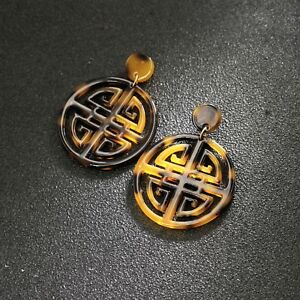 【送料無料】ジュエリー・アクセサリー イヤリングパターンスケールタートルブラウンレジンエスニックレースboucles doreilles motif ecaille tortue marron resine dentelle ethnique aa29 12,766円