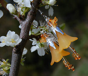 【送料無料】ジュエリー・アクセサリー イヤリングオレンジジュエリーハロウィーンダークモリエルフboucles doreilles fleurs orange bijoux halloween sorciere foret dark mori elfe|hokushin