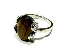 【送料無料】ジュエリー・アクセサリー ジュエルファンシーリングタイガーアイサイズbijou bague fantaisie alliage argente ?il de tigre taille 53