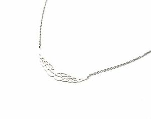 【送料無料】ジュエリー・アクセサリー ファインチェーンカラーエンジェルウィングペンダントシルバースチールcc1372d collier fine chaine et pendentif ailes dange ajourees acier argente