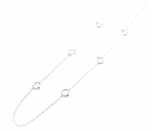 【送料無料】ジュエリー・アクセサリー ファインチェーンコリアーチャームオープンサークルシルバーメタルcl796e sautoir collier fine chaine et charms cercles ouverts metal argente 12,766円