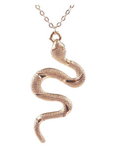 【送料無料】ジュエリー・アクセサリー スチールチェーンゴールデンスチールサーペントペンダントネックレスcollier pendentif serpent en acier dore avec chaine acier