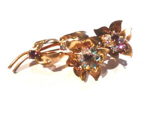 【送料無料】ジュエリー・アクセサリー ジュエルブロピンオーロラボレアリスブローチbijou alliage dore broche fleur cristaux cristal aurore boreale brooch